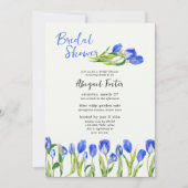 Spring Tulip Blume Blaues florales Brautparty Einladung (Vorderseite)