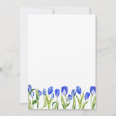 Spring Tulip Blume Blue Floral Baby Dusche Einladung (Rückseite)