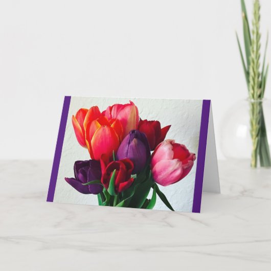 Spring Tulip Bouquet Karte (Vorderseite)