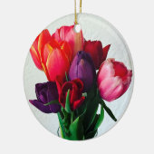 Spring Tulip Bouquet Keramik Ornament (Links)