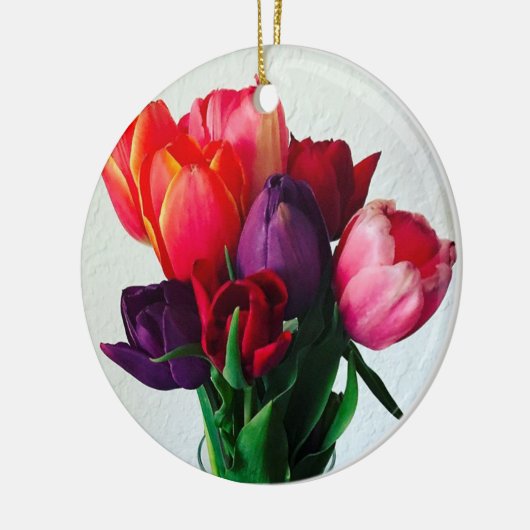 Spring Tulip Bouquet Keramik Ornament (Links)