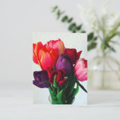 Spring Tulip Bouquet Postkarte (Stehend Vorderseite)