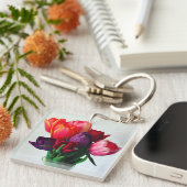 Spring Tulip Bouquet Schlüsselanhänger (Vorderseite rechts)