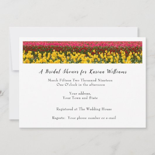 Spring Tulip Bridal Shower Invitation Einladung (Vorderseite)