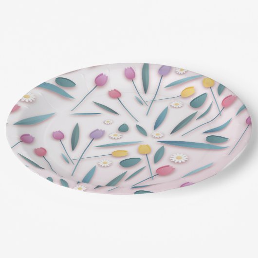 Spring Tulip & Daisy Paper Teller (Schrägansicht)