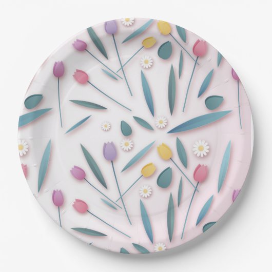 Spring Tulip & Daisy Paper Teller (Vorderseite)