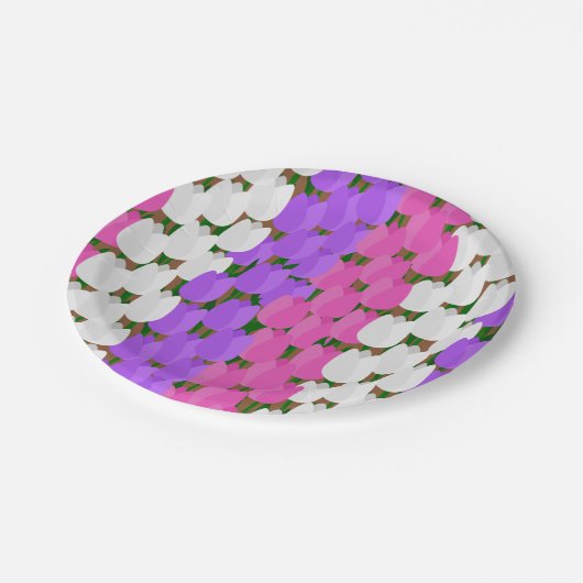 Spring Tulip Field Pappteller (Schrägansicht)