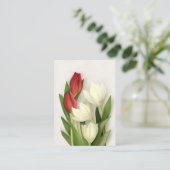 Spring Tulip Floral Business Card Visitenkarte (Stehend Vorderseite)