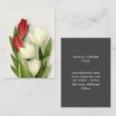 Spring Tulip Floral Business Card Visitenkarte (Vorne/Hinten)