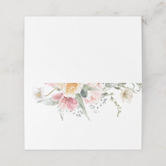 Spring Tulip Floral Platzkarten (Außenseite Aufgefaltet)