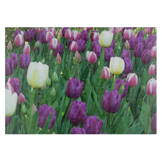 Spring Tulip Garden Floral Schneidebrett (Vorderseite)