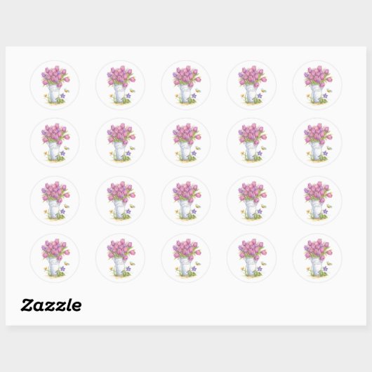 Spring Tulip Pail Stickers (Blatt)
