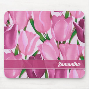 Spring Tulip Painting Individuelle Name Gift Mousepad