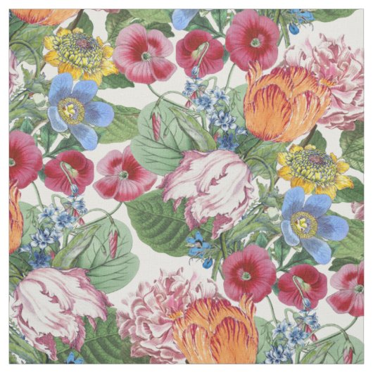 Spring Tulip Peony Blume Garden Pattern Stoff (Muster)