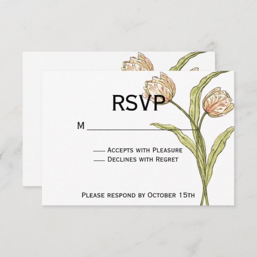 Spring Tulip UAWG (vollständig anpassbar) RSVP Karte (Vorne/Hinten)