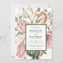 Spring Tulip Watercolor Bouquet Einladung