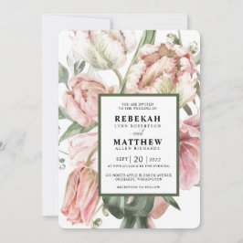 Spring Tulip Watercolor Bouquet Einladung