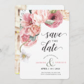 Spring Tulip Watercolor Bouquet | FOTO Save The Date (Vorne/Hinten)