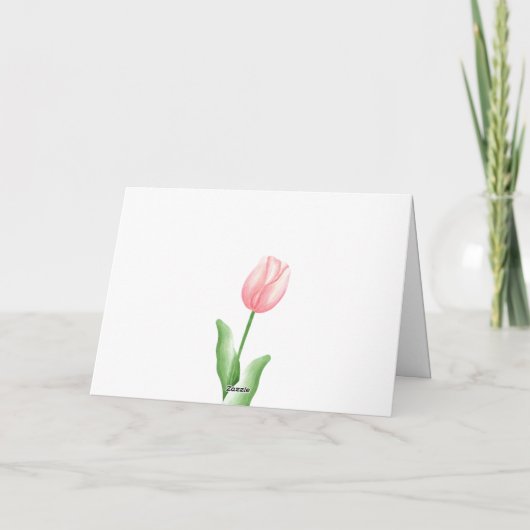 Spring Tulip Wedding Dankeskarte (Rückseite)