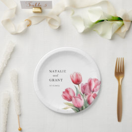 Spring Tulip Wedding Pappteller