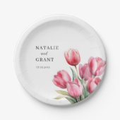 Spring Tulip Wedding Pappteller (Vorderseite)