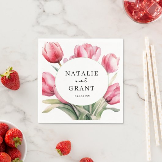 Spring Tulip Wedding Serviette (Beispiel)