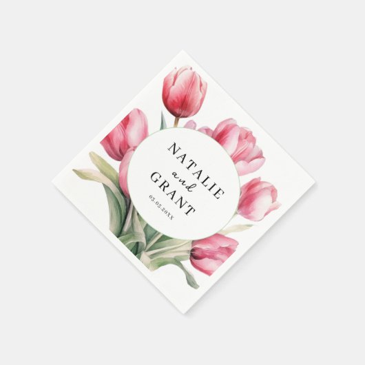 Spring Tulip Wedding Serviette (Ecke)