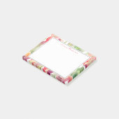 Spring Tulips Aquarellblüte mit Ihrem Namen Post-it Klebezettel (angewinkelt)