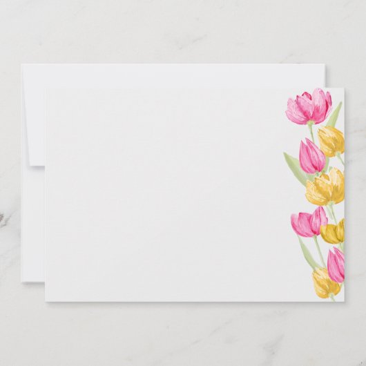 Spring Tulips Boho Chic Hot Pink Brautparty Einladung (Rückseite)