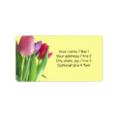 Spring Tulips Custom Floral Rücksendeadressen-Aufk Adressaufkleber (Vorne)