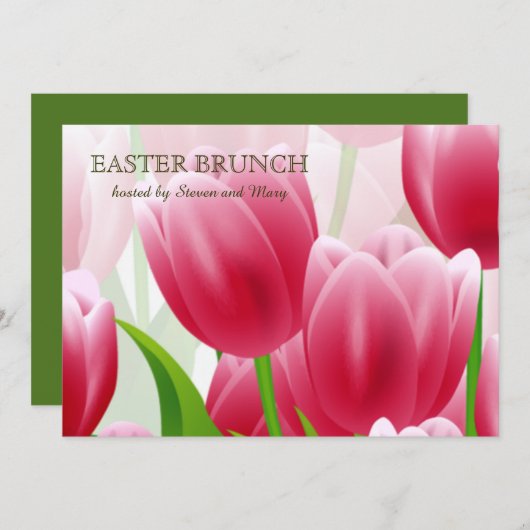 Spring Tulips Custom Oaster Brunch Einladung (Vorne/Hinten)