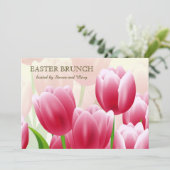 Spring Tulips Custom Oaster Brunch Einladungen (Stehend Vorderseite)