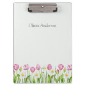 Spring Tulips & Daffodils Floral Clipboard Klemmbrett (Vorderseite)
