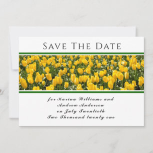 Spring Tulips Flat Save the Date Card