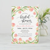 Spring Tulips Floral Brautparty Einladung (Stehend Vorderseite)
