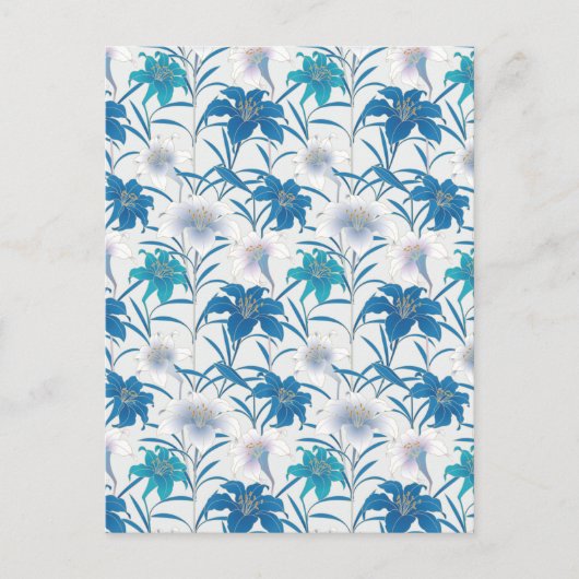 Spring Tulips Floral Lilac Blue Postkarte (Vorderseite)