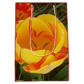 Spring Tulips Geschenktasche Mittlere Geschenktüte (Rückseite)