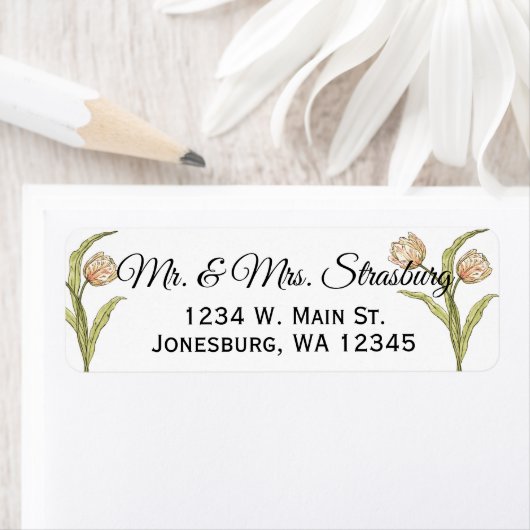 Spring Tulips Hochzeit individuelle Rücksendeadres (Insitu)