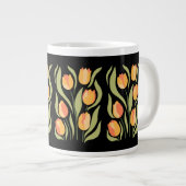 Spring Tulips Muster auf Black Riant Coffee Tasse (Vorderseite Rechts)