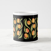 Spring Tulips Muster auf Black Riant Coffee Tasse (Vorderseite)