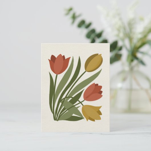 Spring Tulips Notecard Dankeskarte (Stehend Vorderseite)