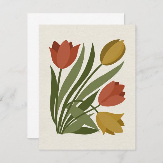 Spring Tulips Notecard Dankeskarte (Vorne/Hinten)