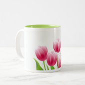 Spring Tulips Ostergeschenk Zweifarbige Tasse (Vorderseite Links)