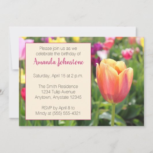 Spring Tulips Party Einladung (Vorderseite)