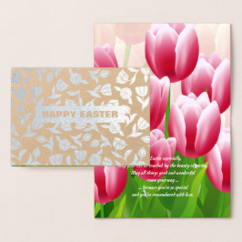 Spring Tulips Real Foil Luxus Ostern Folienkarte