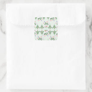 Spring Tulips Rose Blumengarten Quadratischer Aufkleber