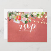 Spring Tulips & Roses | Blush RSVP Postkarte (Vorne/Hinten)