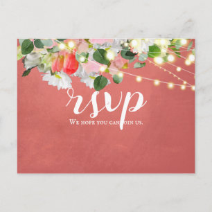 Spring Tulips & Roses Blush RSVP Postkarte