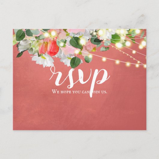 Spring Tulips & Roses | Blush RSVP Postkarte (Vorderseite)