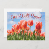 Spring Tulips Sunny bald wieder gut Postcard Postkarte (Vorne/Hinten)